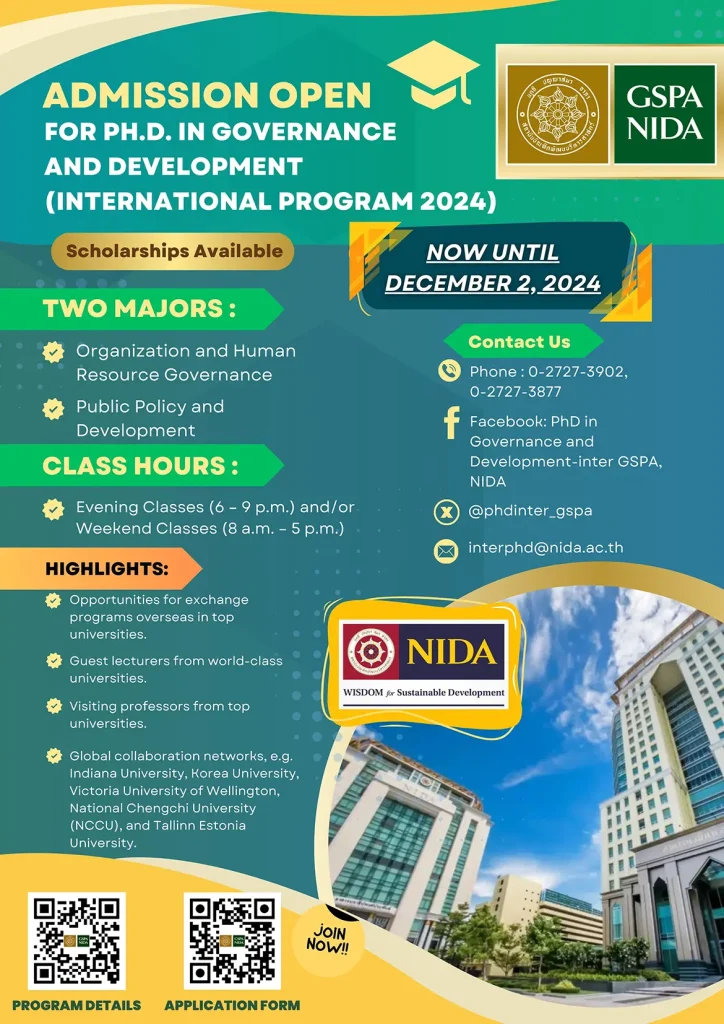Ph.D. in Governance and Development (International Program) GSPA, NIDA