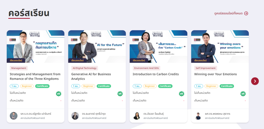 NIDA for Life: 5 หมวดวิชาหลักส่งเสริมการเรียนรู้ตลอดชีวิต