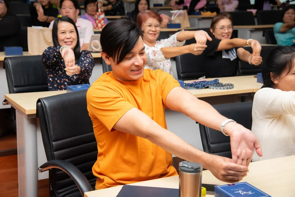 ‘นิด้า’ จัดอบรมให้ความรู้ ‘Goodbye Office Syndrome’ ส่งเสริมคุณภาพชีวิตและการทำงานที่มีประสิทธิภาพของบุคลากร