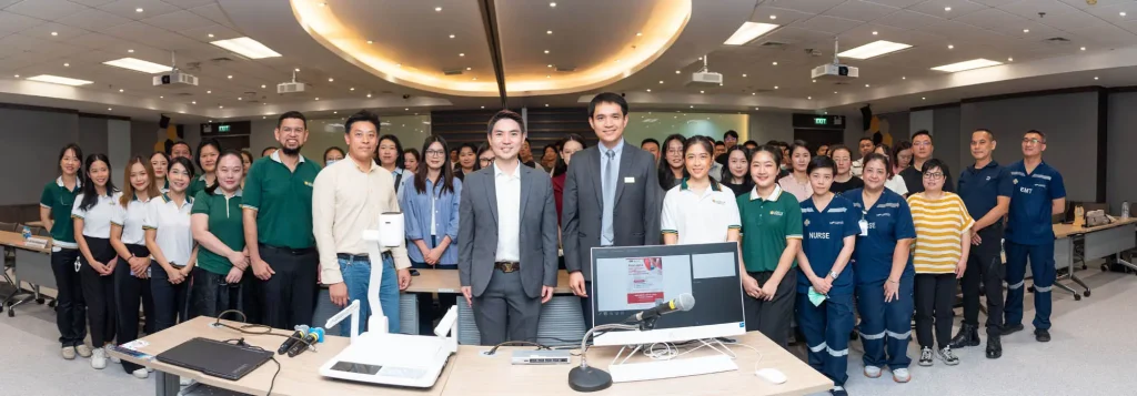 ‘‘นิด้า’ จัดอบรมเชิงปฏิบัติการการปฐมพยาบาลเบื้องต้นและการช่วยชีวิตขั้นพื้นฐานสำหรับนักศึกษาต่างชาติ